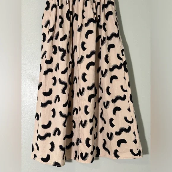 A New Day Women’s XS Strapless Smocked Tube Top Midi Sun Dress, Cream & Black - Picture 9 of 11